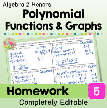 Polynomial Functions Homework (Algebra 2 - Unit 5)