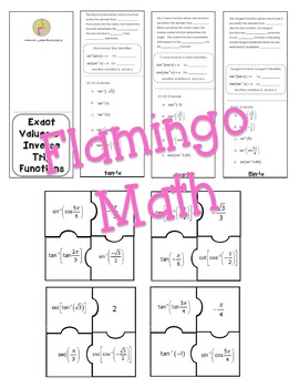 Inverse Trig Functions Foldable and Task Cards (PreCalculus - Unit 4) - Image 2