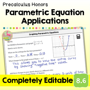 Parametric Equation Applications Lesson Unit 8 Precalculus