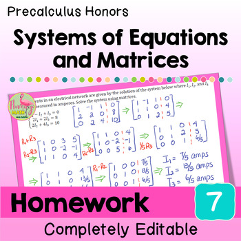 Systems of Equations and Matrices Unit 7 Homework Precalculus