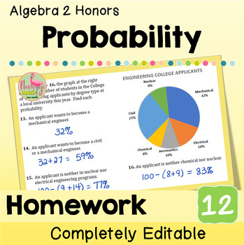 Probability Homework (Algebra 2 - Unit 12)