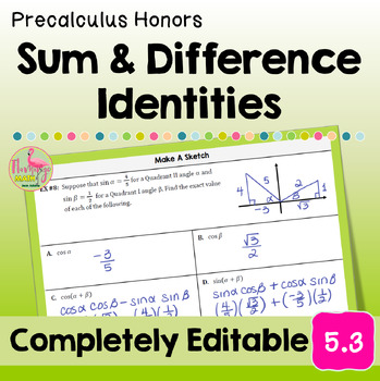 Sum and Difference Identities Lesson Unit 5 Precalculus