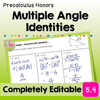 Multiple Angle Identities Lesson Unit 5 Precalculus