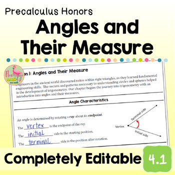 Angles and Their Measure Lesson Unit 4 Precalculus
