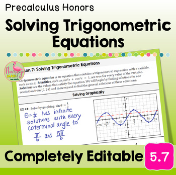 Solving Trigonometric Equations Lesson Unit 5 Precalculus