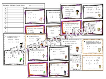 Derivative Rules Task Cards Zombie Edition (Unit 3 Calculus) - Image 3