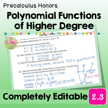 Polynomial Functions of Higher Degree Lesson Unit 2 Precalculus