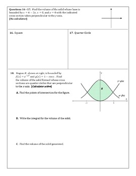 Applications of Integration Homework (Unit 8 AP Calculus AB) - Image 3