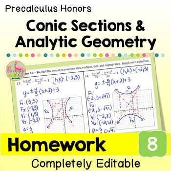 Conic Sections and Analytic Geometry Homework Unit 8 Precalculus
