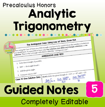 Analytic Trigonometry Unit 5 Guided Notes Precalculus