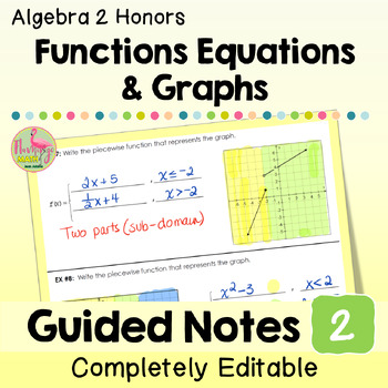 Functions Equations and Graphs Guided Notes (Algebra 2 - Unit 2)