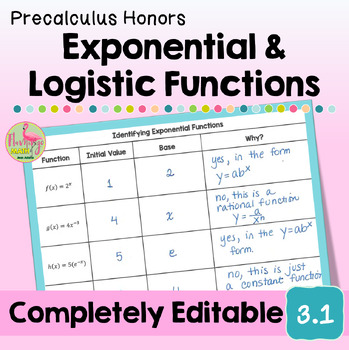 Exponential and Logistic Functions Lesson Unit 3 Precalculus