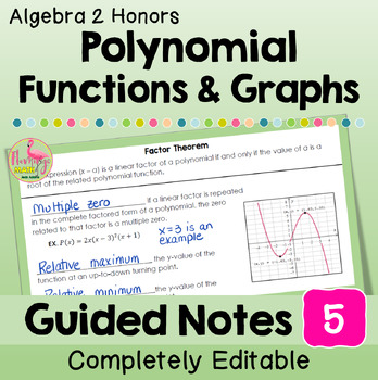 Polynomial Functions Guided Notes (Algebra 2 - Unit 5)