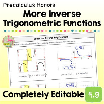More Inverse Trigonometric Functions Lesson Unit 4 Precalculus