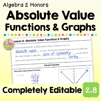 Absolute Value Functions and Graphs (Algebra 2 - Unit 2)