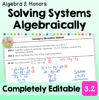Solving Systems Algebraically (Algebra 2 - Unit 3)