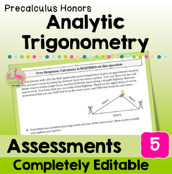 Analytic Trigonometry Unit 5 Assessments Precalculus