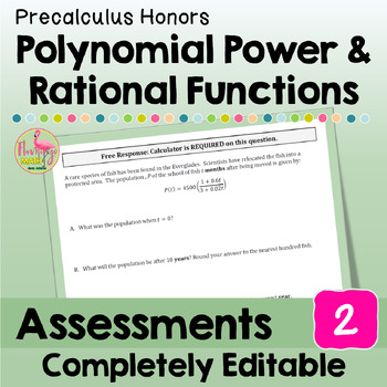 Polynomial Power and Rational Functions Assessments Unit 2 Precalculus