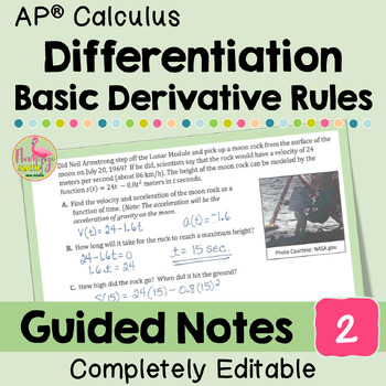 Differentiation-Basic Derivative Rules Guided Notes (Unit 2 Calculus)