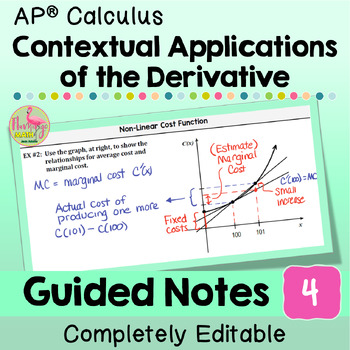 Contextual Applications of the Derivative Guided Notes (Unit 4-Calculus)
