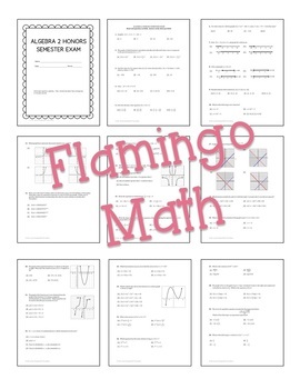 Algebra 2 Semester Exam and Review Editable - Image 2