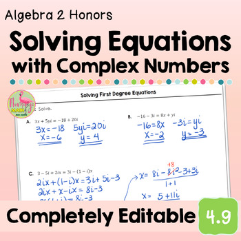 Solve Quadratic Equations Complex Solutions (Algebra 2 - Unit 4)