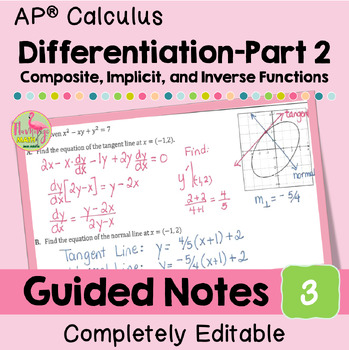 Differentiation Rules Guided Notes (Unit 3 Calculus)