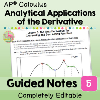 Analytic Applications of Differentiation Guided Notes (Unit 5 AP Calculus)