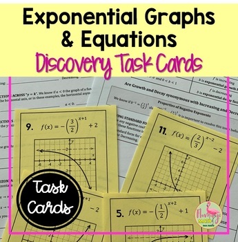 Exponential Graphs and Equations Discovery Task Cards Unit 3 Precalculus