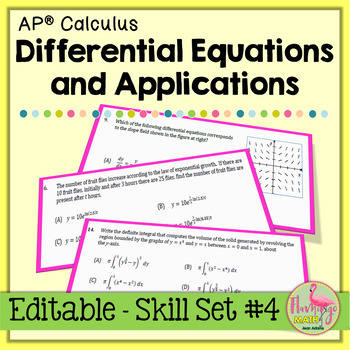 AP Calculus Differential Equations and Applications Multiple Choice Monday
