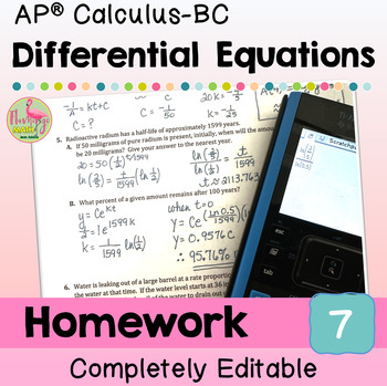 Differential Equations Homework (Unit 7 AP Calculus BC)