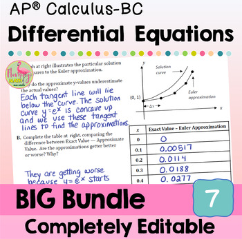 Differential Equations BIG Bundle (Unit 7 AP Calculus BC)
