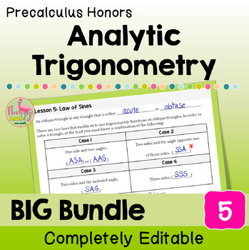 Analytic Trigonometry BIG Bundle Precalculus (Unit 5)