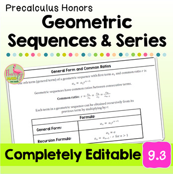 Geometric Sequences and Series Lesson Unit 9 Precalculus
