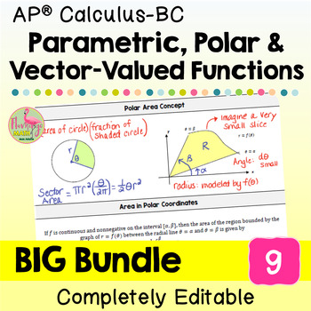 Parametric Polar Vector-Valued Functions BIG Bundle (Unit 9 AP Calculus BC)