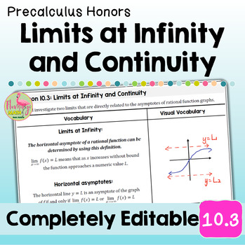 Limits at Infinity and Continuity Lesson Unit 10 Precalculus