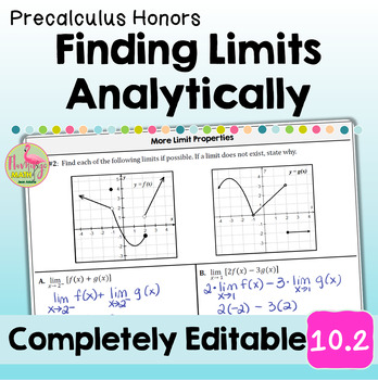 Finding Limits Analytically Lesson Unit 10 Precalculus