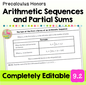 Arithmetic Sequences and Partial Sums Lesson Unit 9 Precalculus