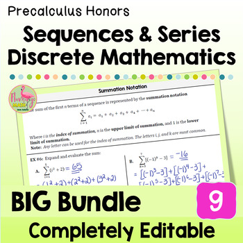 Sequences and Series BIG Bundle Precalculus (Unit 9)