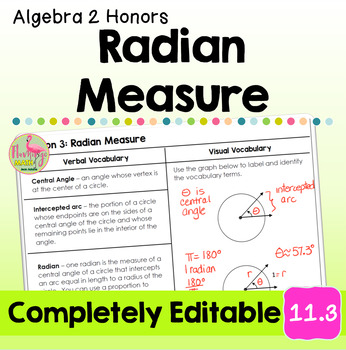 Radian Measure (Algebra 2 - Unit 11)