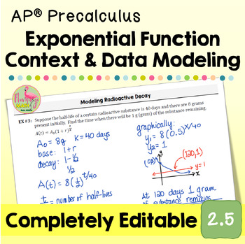 Exponential Function Context & Data Modeling (Unit 2 AP Precalculus)